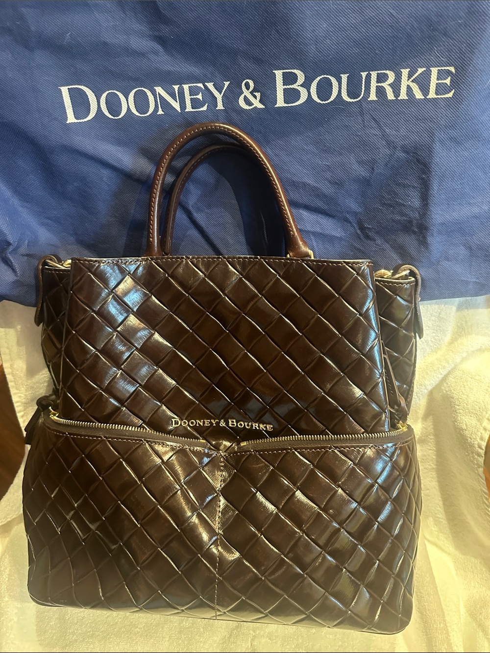 JULY 3rd-5th $115/FREE SHIPPING 
Dooney & Bourke Dark Brown Quilted Leather
